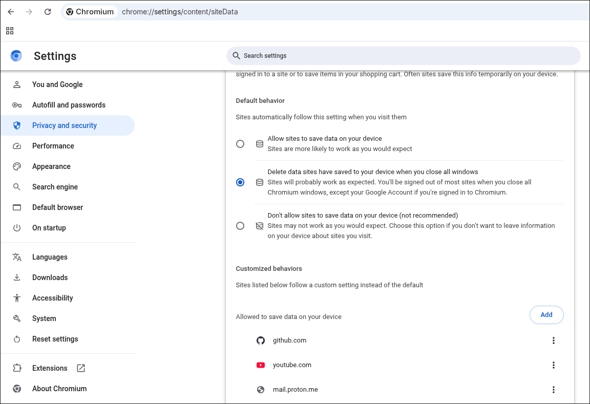 Automatic Data Deletion
